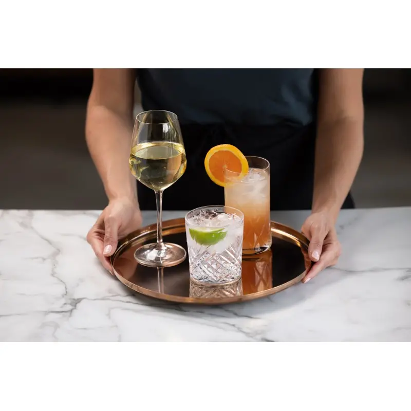 Service Ideas Modern Edge Tray 18 8 Stainless Steel With Removable Insert 12 Inch Black Onyx Finish