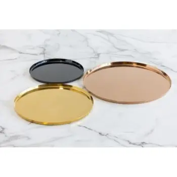 Service Ideas Modern Edge Tray 18 8 Stainless Steel With Removable Insert 9 Inch Rose Gold Finish