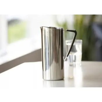 Service Ideas Bell Pitcher 2 Liter Brushed Finish With Guard Vintage Gold