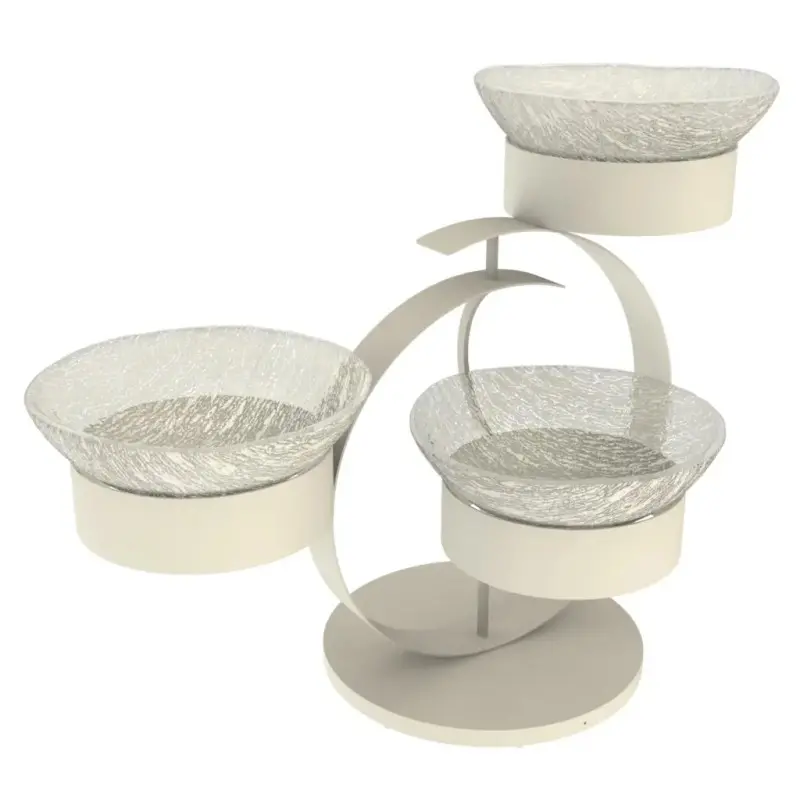My Glass Studio Serving Bowl With Stand, Cream - 70.0 x 34.5 x 49 cm