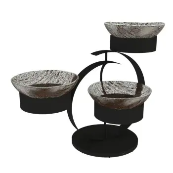 My Glass Studio Serving Bowl & Stand, Brown - 70.0 x 34.5 x 49.0 cm