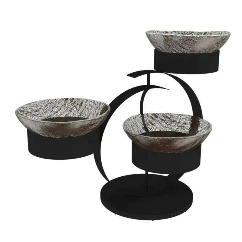My Glass Studio Serving Bowl & Stand, Brown - 70.0 x 34.5 x 49.0 cm
