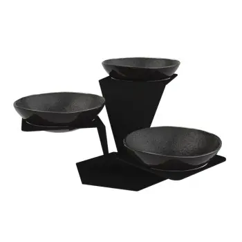 My Glass Studio Serving Bowl With Stand, Black - Set of 2 - 60.0 x 51.0 x 31 cm