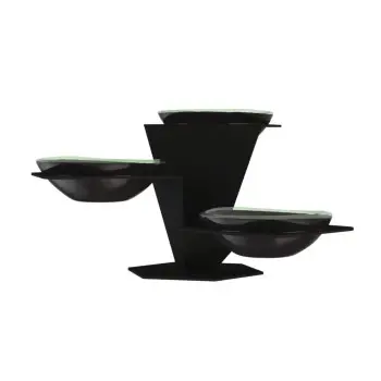 My Glass Studio Serving Bowl With Stand, Black - Set of 2 - 40.2 x 35.2 x 20 cm