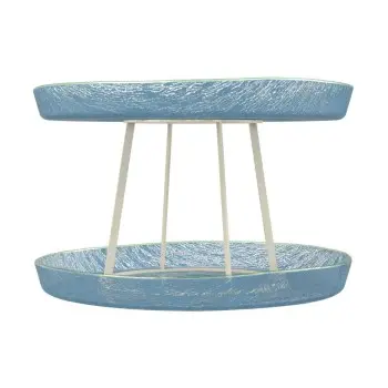 My Glass Studio Seafood Tower, Blue - Dia: 59 cm, H: 38 cm