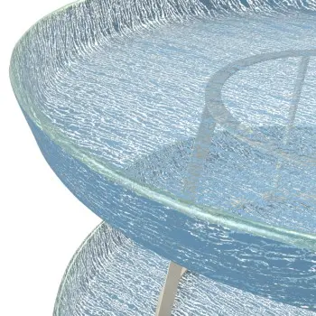 My Glass Studio Seafood Tower, Blue - Dia: 59 cm, H: 38 cm
