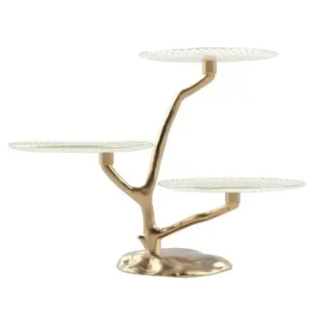 My Glass Studio Tea Stand, Gold - 48.0 x 40.0 x 38.0 cm