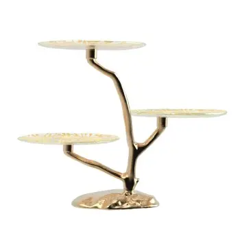 My Glass Studio Tea Stand, Gold - 48.0 x 40.0 x 38.0 cm