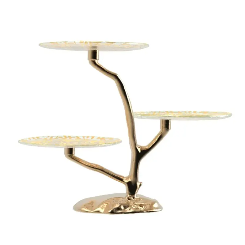 My Glass Studio Tea Stand, Gold - 48.0 x 40.0 x 38.0 cm
