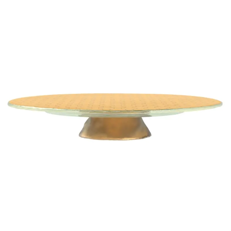 My Glass Studio Wedding Cake Stand, Gold - Set of 2 - Dia: 60 cm, H: 11 cm
