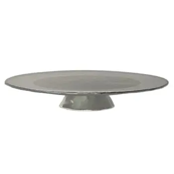 My Glass Studio Wedding Cake Stand, Grey - Set of 2 - Dia: 60 cm, H: 11 cm