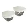 My Glass Studio Food Display Risers, Grey - Set of 2 - 55.0 x 26.0 x 17 cm