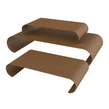 My Glass Studio Nesting Risers, Brown - Set of 2 - 75.0 x 59.0 x 25.0 cm