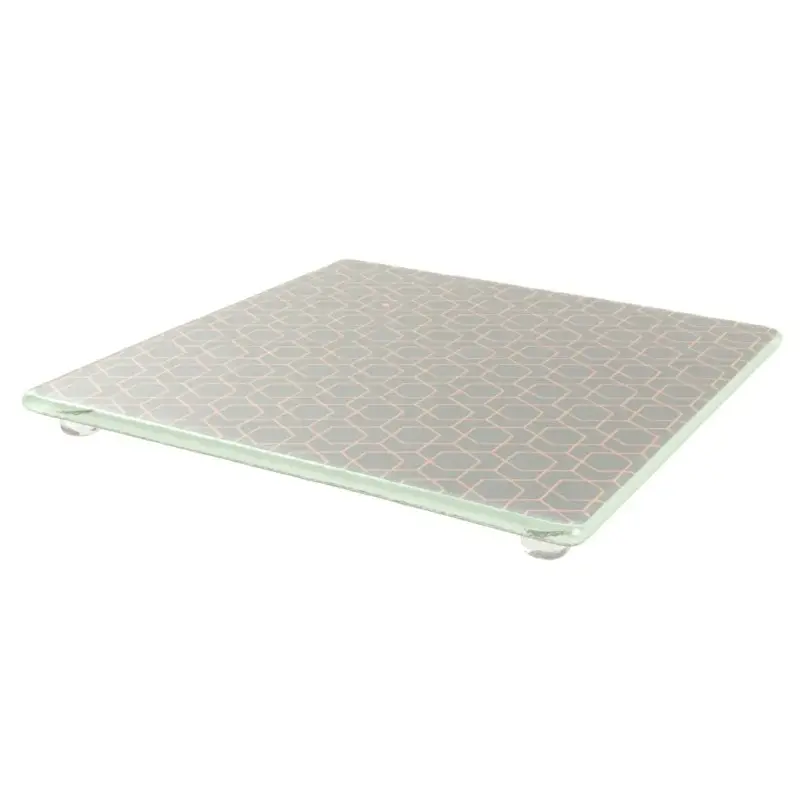 My Glass Studio Footed Board, Grey - Set of 8 - 27.2 x 27.2 x 2.2 cm