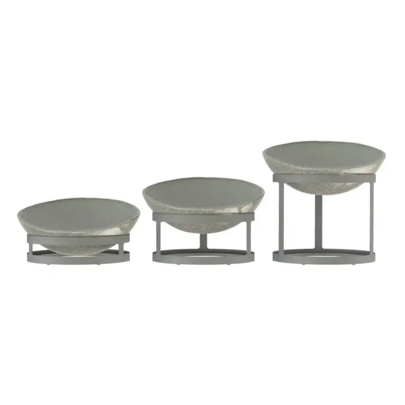 My Glass Studio Serving Bowl & Stand, Grey - 80.0 x 25.0 x 25.0 cm