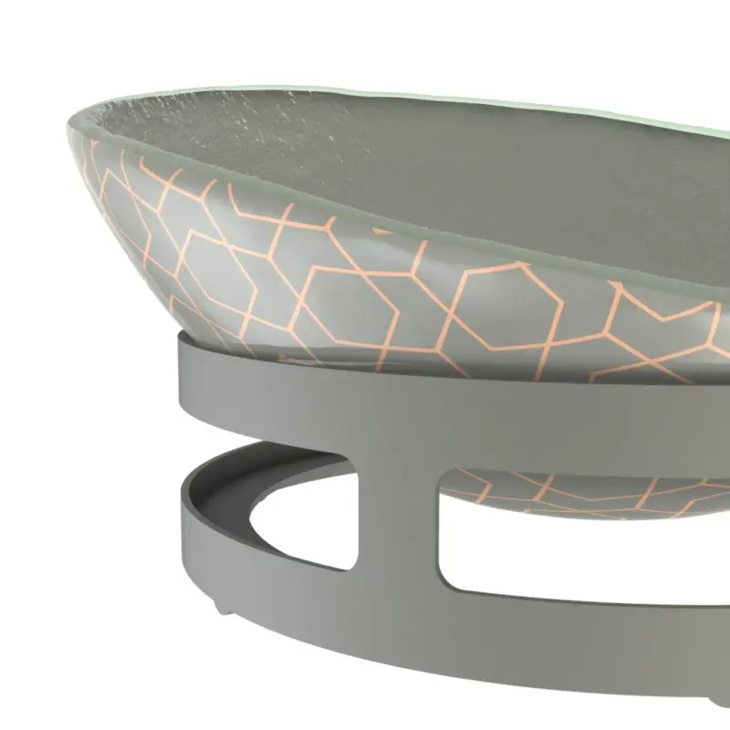 My Glass Studio Serving Bowl & Stand, Grey - 80.0 x 25.0 x 25.0 cm