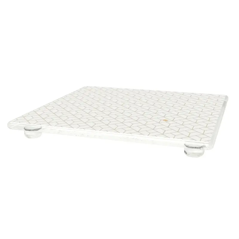 My Glass Studio Footed Board, White - Set of 6 - 22.0 x 22.0 x 2.0 cm