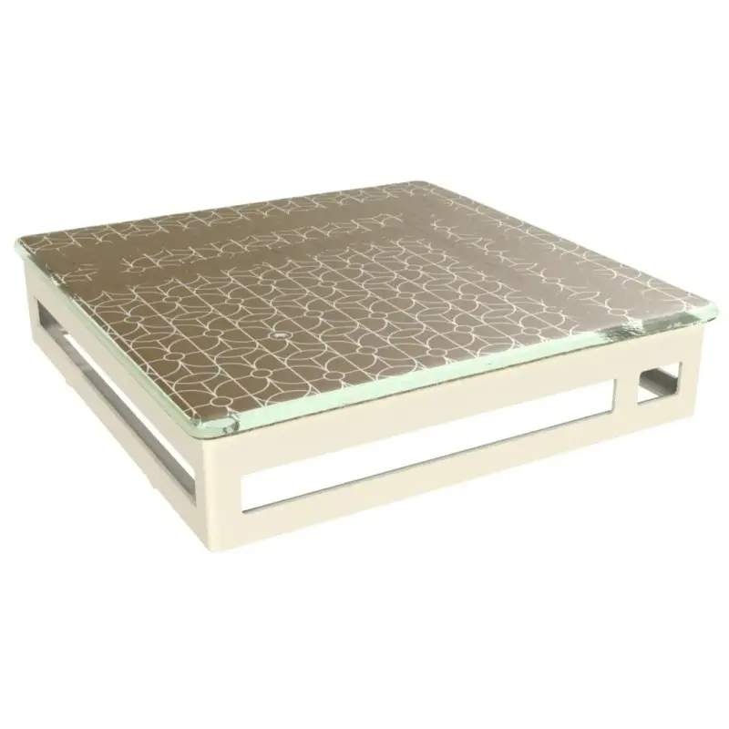 My Glass Studio Tiered Serving Platter, Natural - 27.0 x 27.0 x 6 cm