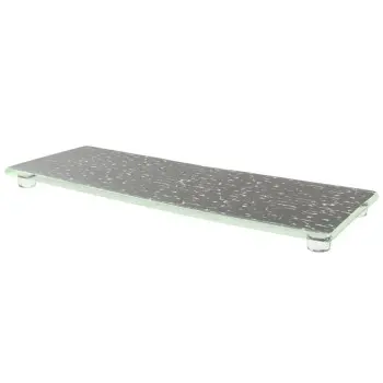 My Glass Studio Serving Platter, Grey - Set of 3 - 35.5 x 13.0 x 2 cm