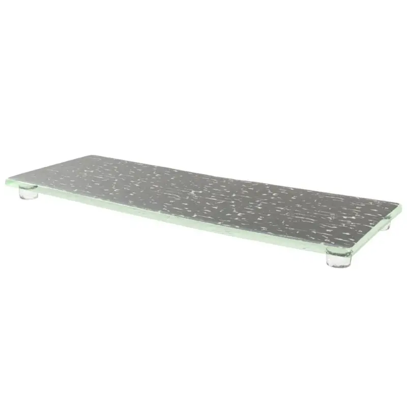 My Glass Studio Serving Platter, Grey - Set of 3 - 35.5 x 13.0 x 2 cm