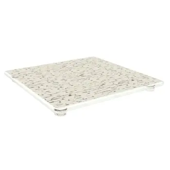 My Glass Studio Footed Board, Cream - Set of 6 - 22.0 x 22.0 x 2.0 cm