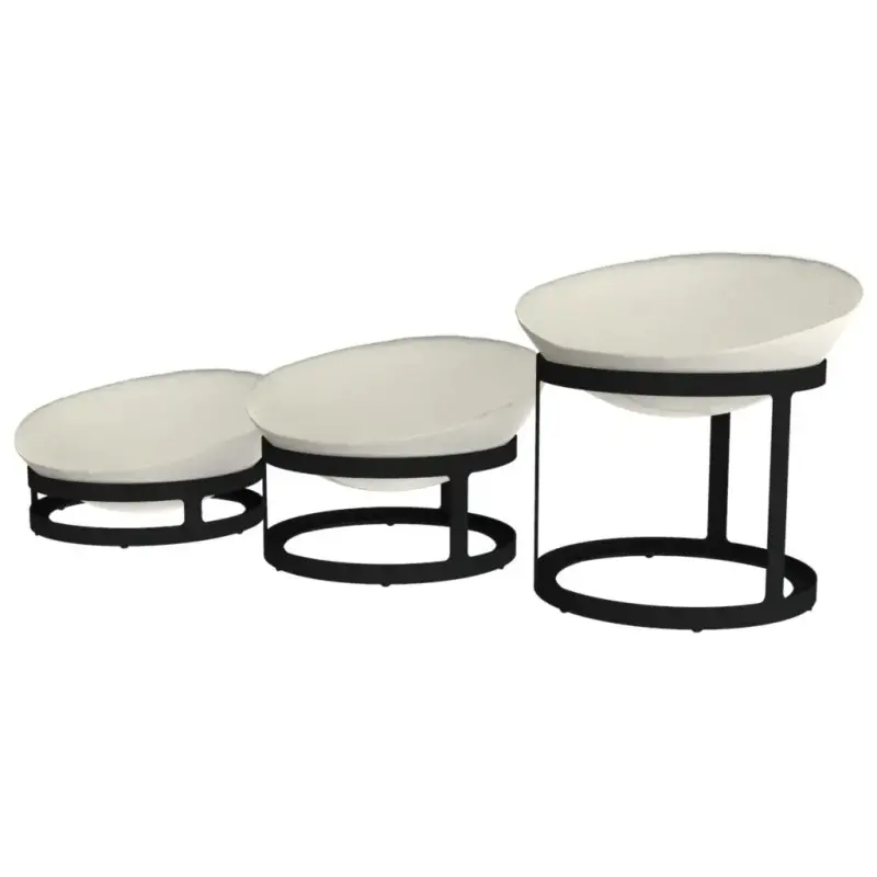 My Glass Studio Serving Bowl & Stand, Cream - 80.0 x 25.0 x 25.0 cm