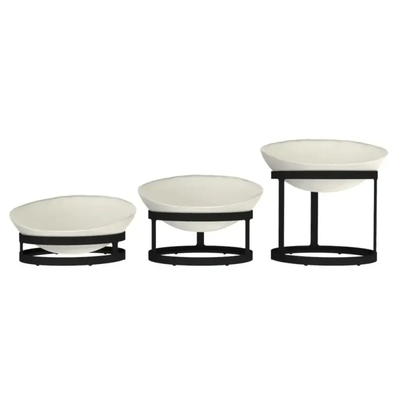 My Glass Studio Serving Bowl & Stand, Cream - 80.0 x 25.0 x 25.0 cm