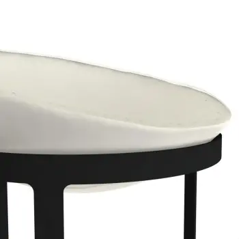 My Glass Studio Serving Bowl & Stand, Cream - 80.0 x 25.0 x 25.0 cm