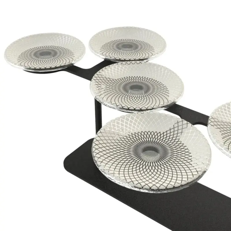 My Glass Studio Food Display Stand, Cream - Set of 2 - 101.5 x 22.5 x 12.6 cm
