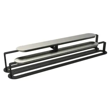 My Glass Studio Tiered Platter, Silver - Set of 2 - 51.3 x 11.6 x 7 cm