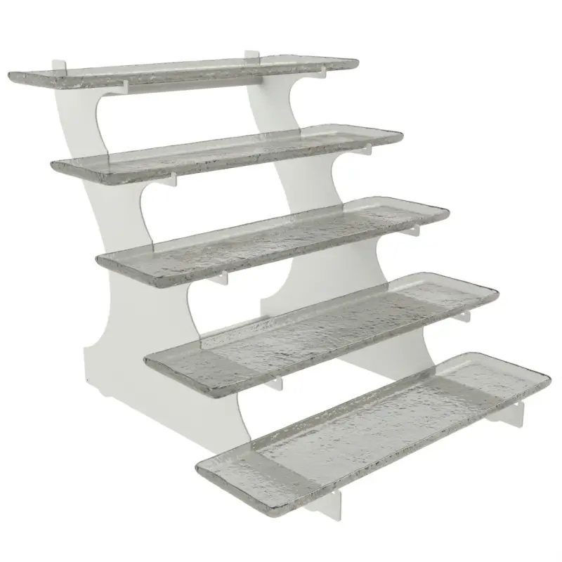 My Glass Studio Tiered Serving Platter, Grey - Set of 2 - 64.0 x 61.5 x 55 cm