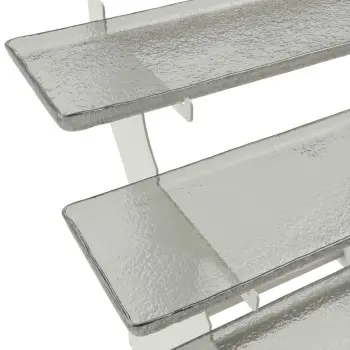 My Glass Studio Tiered Serving Platter, Grey - Set of 2 - 64.0 x 61.5 x 55 cm