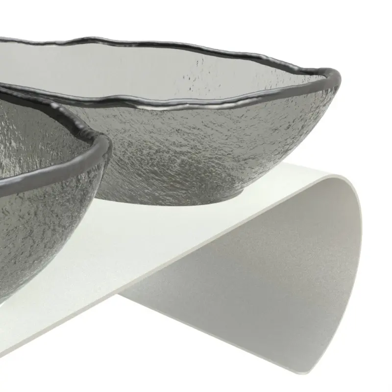 My Glass Studio Serving Bowl With Stand, Grey - Set of 2 - 39.0 x 17.0 x 10 cm