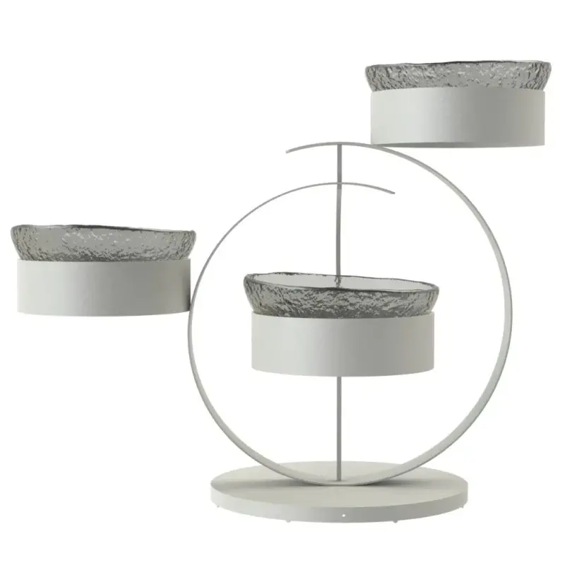 My Glass Studio Serving Bowl With Stand, Grey - 70.0 x 34.5 x 49 cm