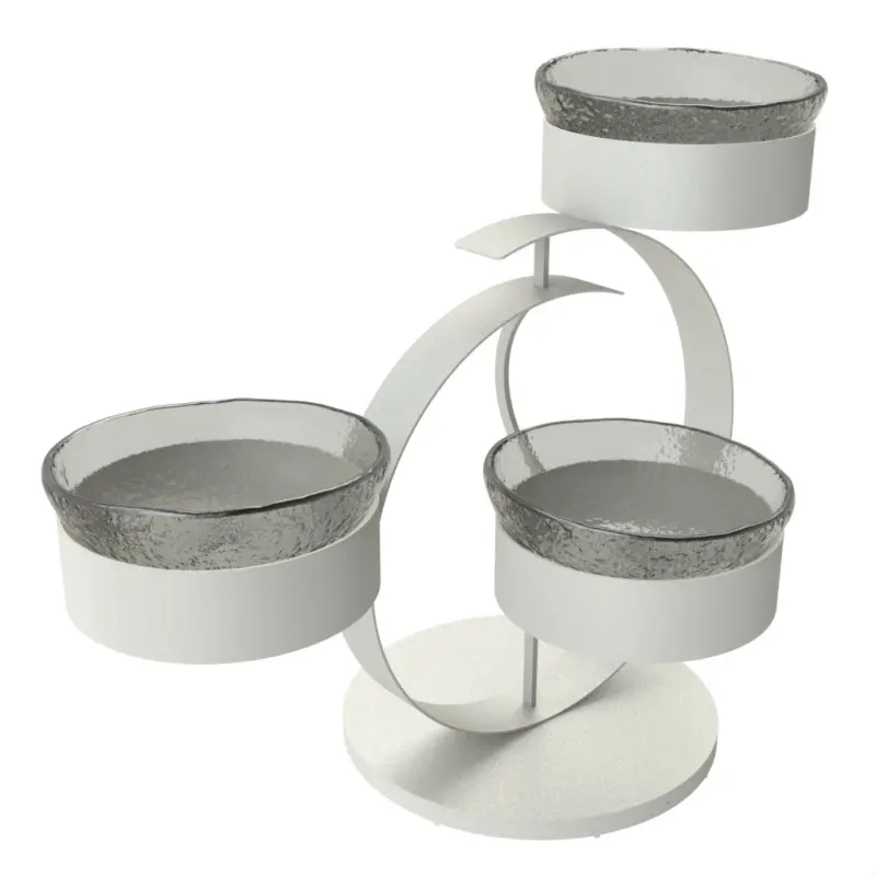 My Glass Studio Serving Bowl With Stand, Grey - 70.0 x 34.5 x 49 cm