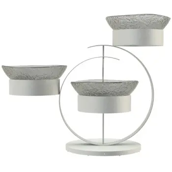 My Glass Studio Serving Bowl With Stand, Grey - 70.0 x 34.5 x 49.0 cm