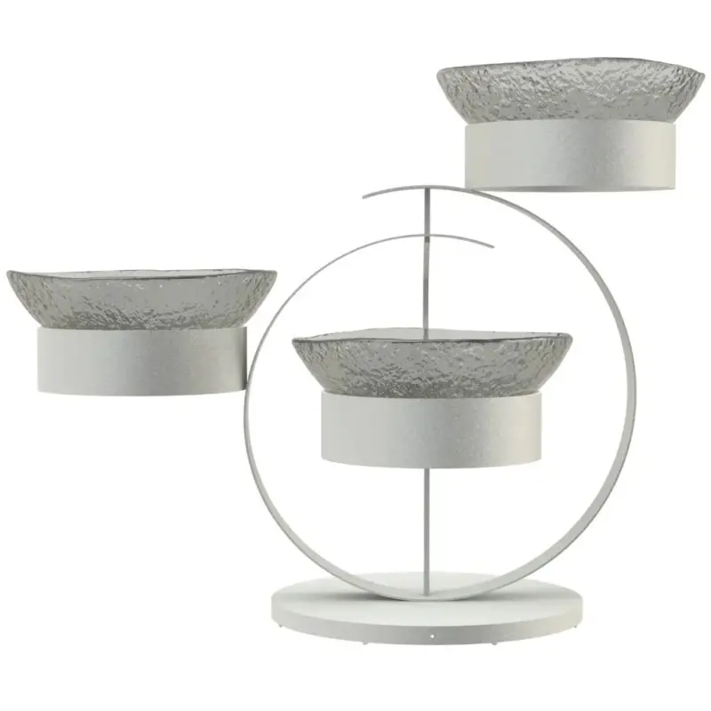 My Glass Studio Serving Bowl With Stand, Grey - 70.0 x 34.5 x 49.0 cm