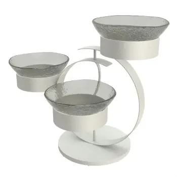 My Glass Studio Serving Bowl With Stand, Grey - 70.0 x 34.5 x 49.0 cm