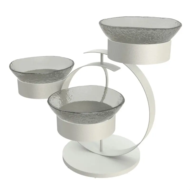 My Glass Studio Serving Bowl With Stand, Grey - 70.0 x 34.5 x 49.0 cm