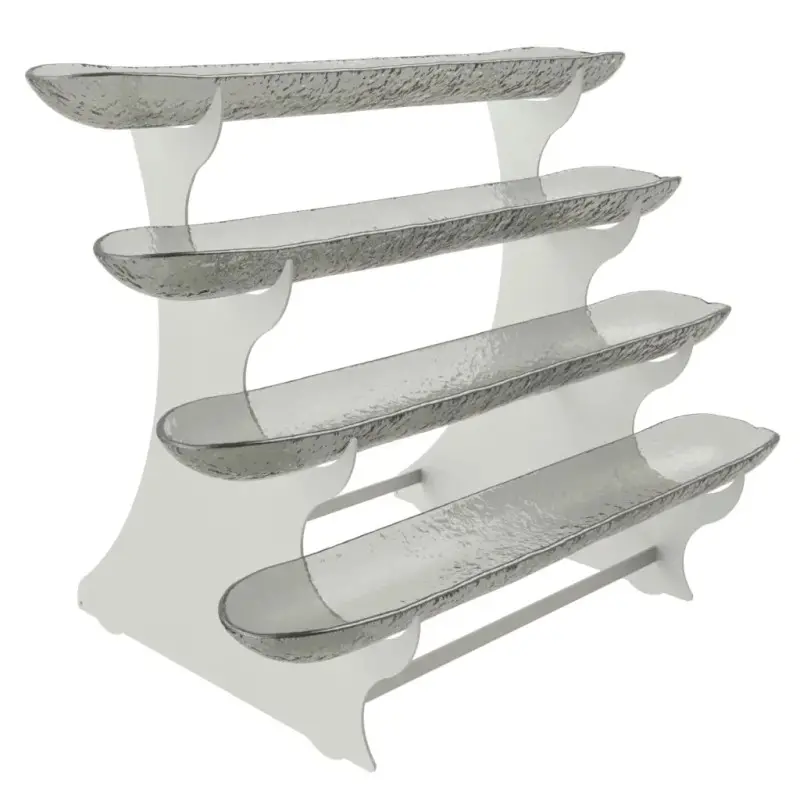 My Glass Studio Serving Bowl With Stand, Grey - Set of 2 - 61.0 x 45.0 x 49.0 cm