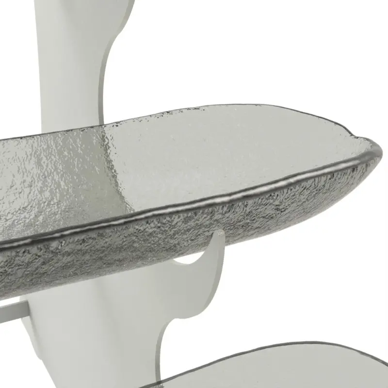 My Glass Studio Serving Bowl With Stand, Grey - Set of 2 - 61.0 x 45.0 x 49.0 cm
