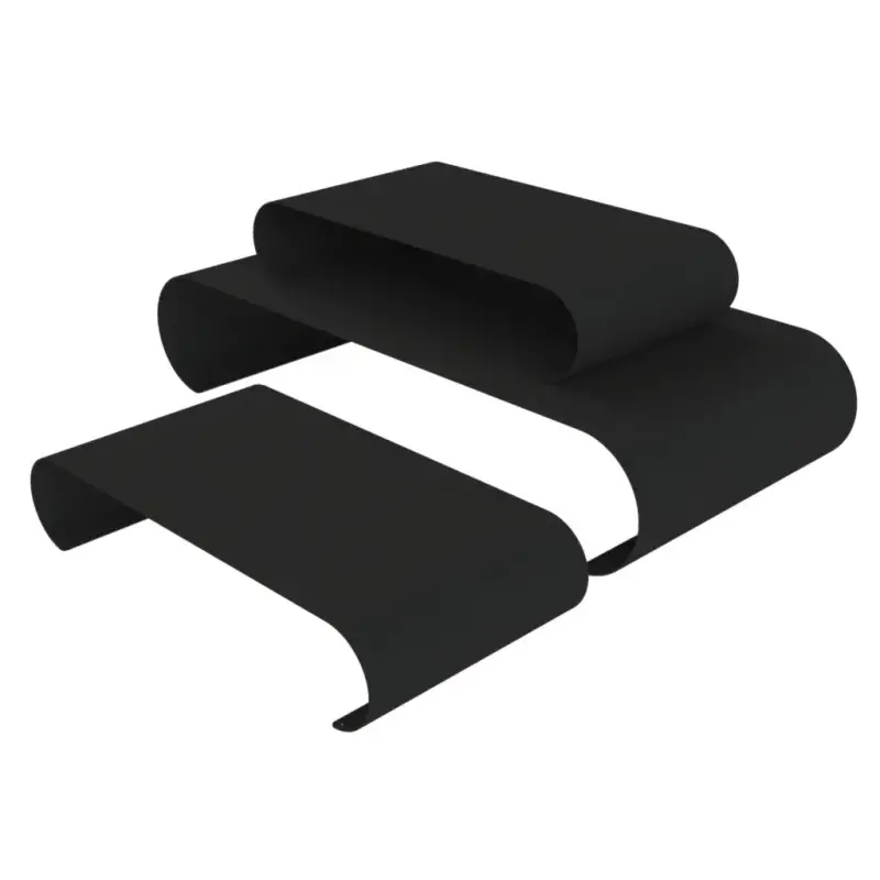 My Glass Studio Food Display Risers, Black - Set of 2 - 75.0 x 59.0 x 25.0 cm