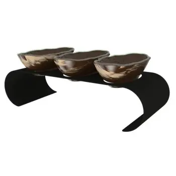 My Glass Studio Serving Bowl & Stand, Brown - Set of 4 - 39.0 x 17.0 x 10 cm