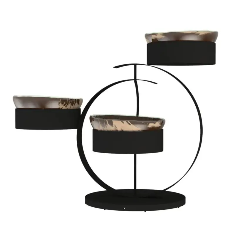 My Glass Studio Serving Bowl & Stand, Brown - 70.0 x 34.5 x 49 cm