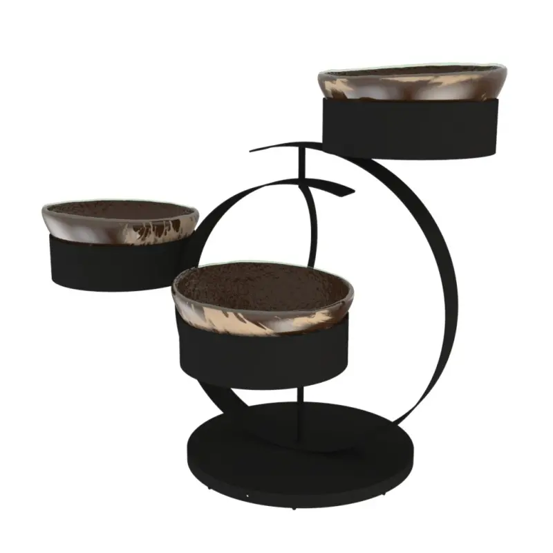My Glass Studio Serving Bowl & Stand, Brown - 70.0 x 34.5 x 49 cm