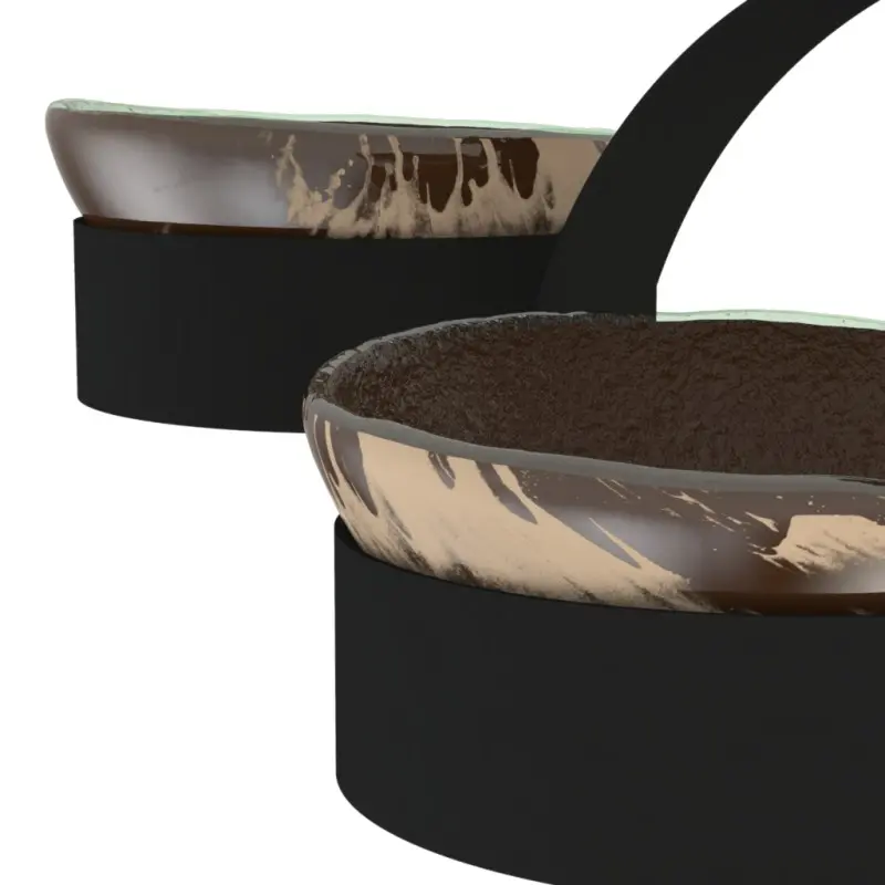 My Glass Studio Serving Bowl & Stand, Brown - 70.0 x 34.5 x 49 cm