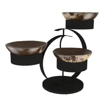My Glass Studio Serving Bowl & Stand, Brown - 70.0 x 34.5 x 49.0 cm