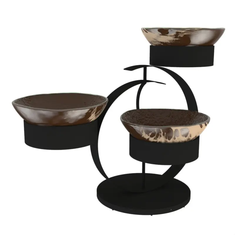 My Glass Studio Serving Bowl & Stand, Brown - 70.0 x 34.5 x 49.0 cm