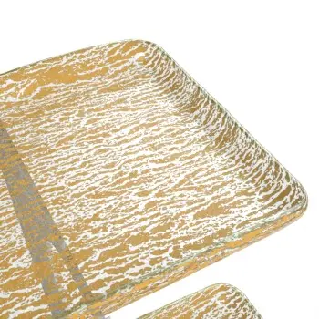 My Glass Studio Tiered Platter, Gold - Set of 2 - 64.0 x 61.5 x 55 cm