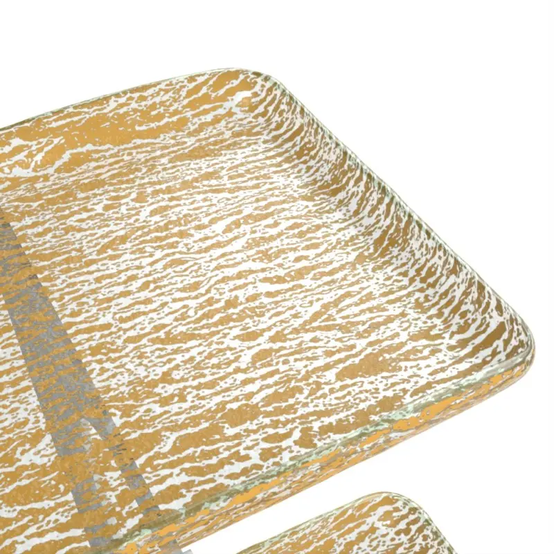 My Glass Studio Tiered Platter, Gold - Set of 2 - 64.0 x 61.5 x 55 cm